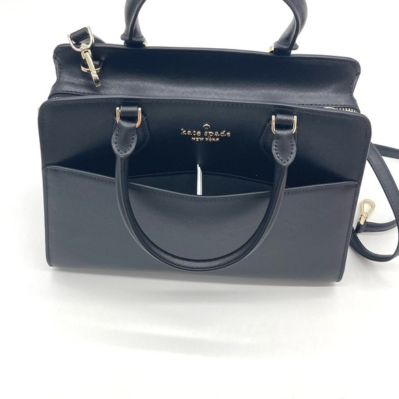 Kate Spade Madison Medium Satchel Crossbody Bag & Slim Bifold Wallet Black - Picture 7 of 11
